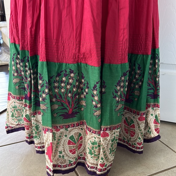 W PINK cotton full maxi skirt lined NWT - Picture 6 of 9